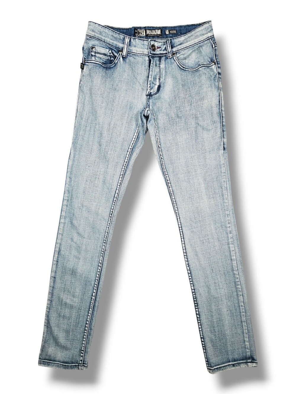 Social Collision Light Blue Wash Denim Jeans Slim Fit Y2K Grunge Emo Scene 30x32